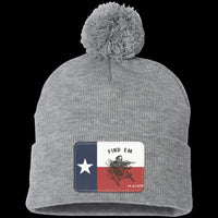 Texas Pom Pom Knit Cap - Patch