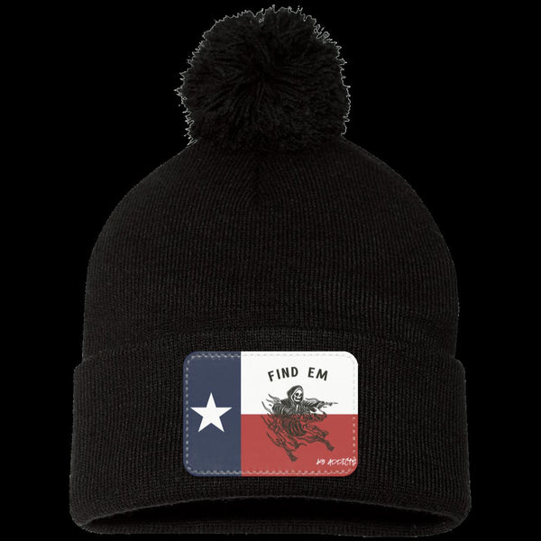 Texas Pom Pom Knit Cap - Patch